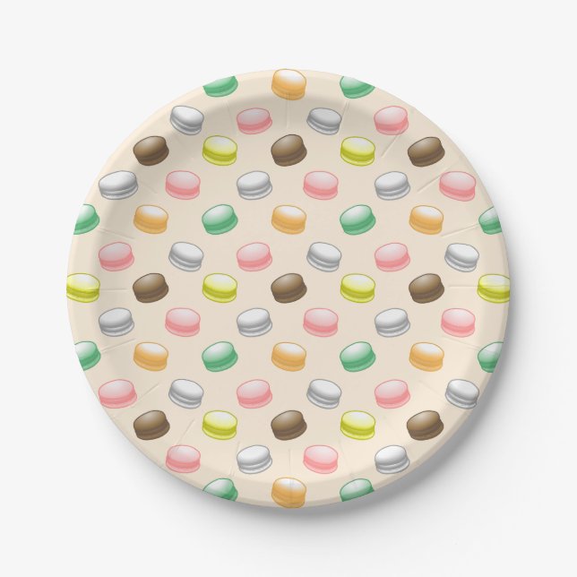 Plato De Papel Macarons Sweet 16 Fiesta (Anverso)
