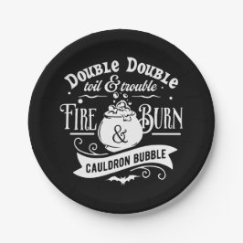 Plato De Papel Macbeth brujas tipografía ortográfica Halloween