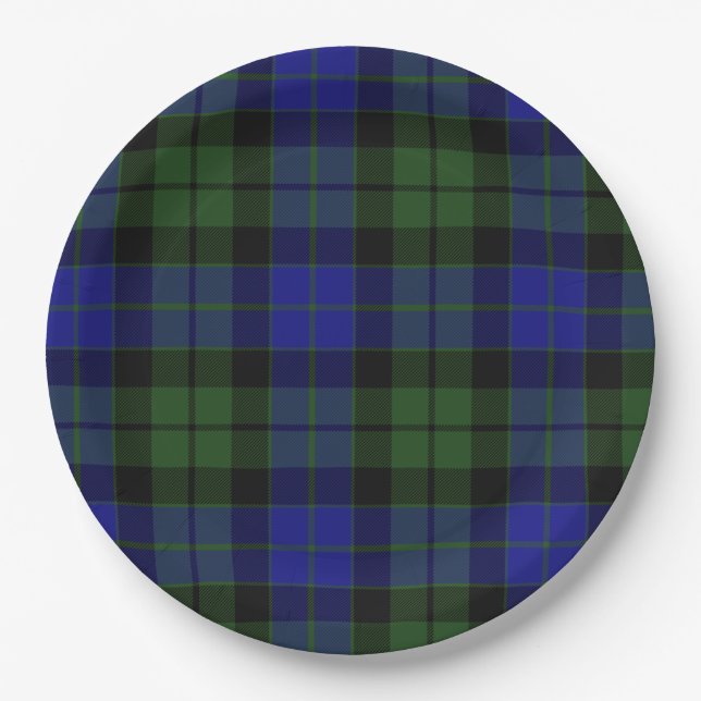 Plato De Papel MacKay Green Clan Escocesa Tartán Plaid (Anverso)
