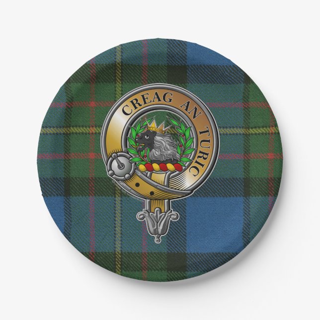 Plato De Papel MacLaren Tartan & Badge (Anverso)