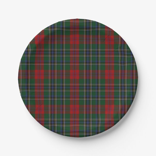 Plato De Papel MacLean Clan Tartán Plate de papel (Anverso)