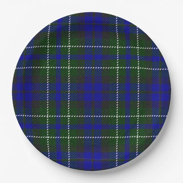 Plato De Papel Macneil de Colonsay manteca azul (Anverso)