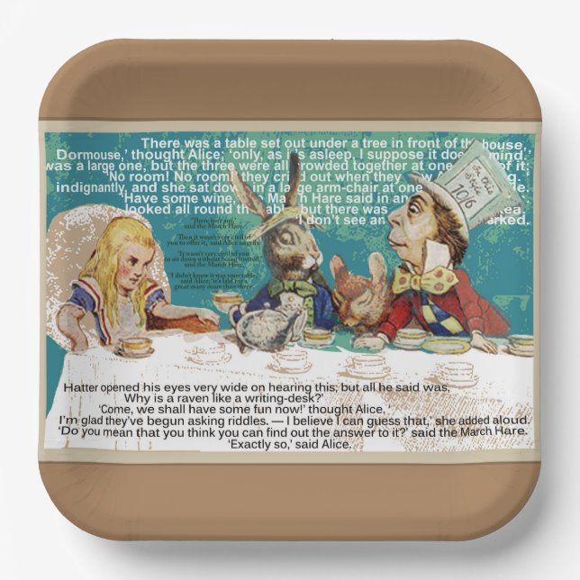 Plato De Papel Mad Hatters Tea fiesta (Anverso)