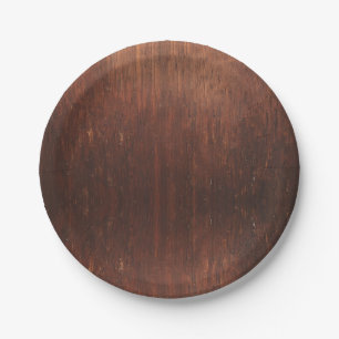 Plato De Papel Madera de Brown oscuro