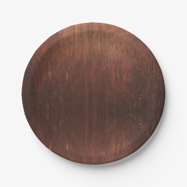 Plato De Papel Madera de Brown oscuro (Anverso)