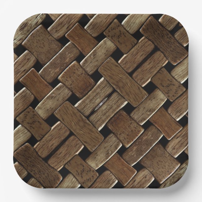 Plato De Papel Madera tejida #3 Placa de papel (Anverso)