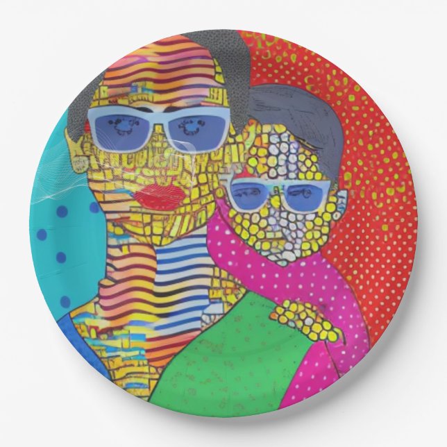 Plato De Papel Madre e hijo (Anverso)