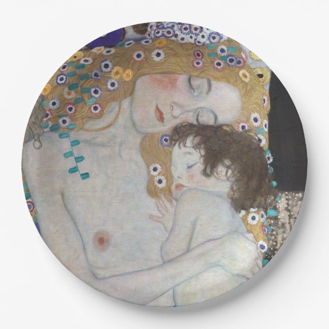 Plato De Papel Madre e hijo por Gustav Klimt (Anverso)