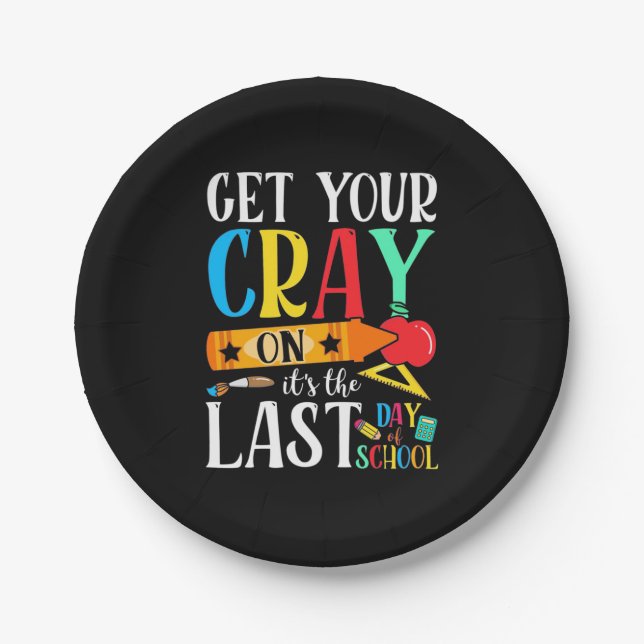 Plato De Papel Maestra El Último Día De La Escuela (Anverso)