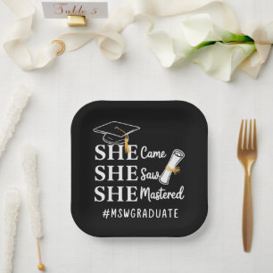 Plato De Papel Maestría MSW Maestro en Trabajo Social Graduado