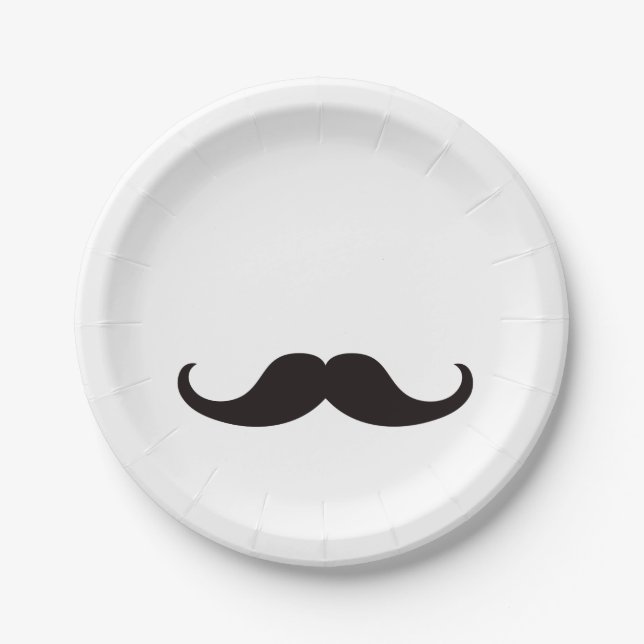 Plato De Papel Maestro de bigote disfrazado | Placa de papel | Bl (Anverso)