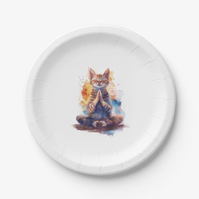 Plato De Papel Maestro de Yoga Felino (Anverso)