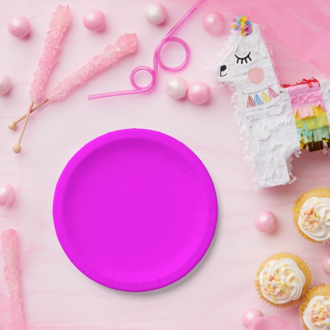 Plato De Papel Magenta (Fiesta)