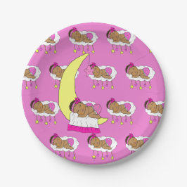 Plato De Papel Magenta Chica Baby Shower