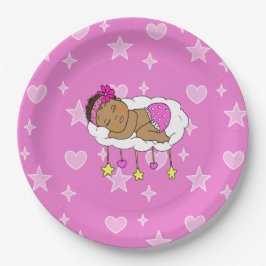 Plato De Papel Magenta Chica Baby Shower