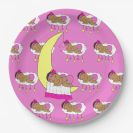 Plato De Papel Magenta Chica Baby Shower