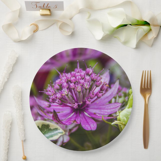 Plato De Papel Magia exquisita de las flores #1 (Boda)