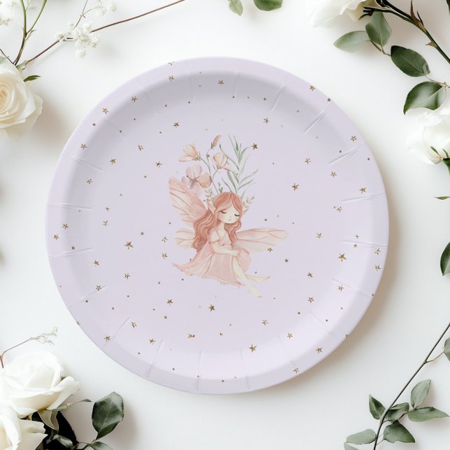 Plato De Papel Magic Fairy First Birthday Enchanted Lilac (Subido por el creador)