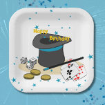 Plato De Papel Magic Show Happy Birthday Kids Fiesta Square<br><div class="desc">Magic Show Birthday Kids Fiesta Plates de papel cuadrado con estrellas azules 🖹 Inserte su texto 🎨 Editar el color del elemento 📧 consulta sobre un diseño personalizado beatecisse@kbmd3signs.com 🌐 Visite para obtener consejos e ideas sobre el color,  el arte y la decoración,  www.KBMD3signs.com</div>