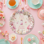 Plato De Papel Magical Fairy Floral Garden Pixie 1º cumpleaños<br><div class="desc">Añada un toque de encanto a la celebración de su primer cumpleaños con nuestras mágicas planchas de papel de cumpleaños. Estos platos, encantadores, presentan un original diseño de jardín de hadas, con delicados estampados florales y adorables motivos de mezcla, creando un ambiente mágico para su fiesta. Elaboradas con calidad y...</div>