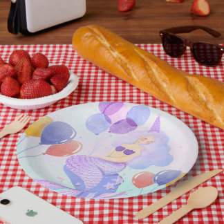 Plato De Papel Magical  Mermaid Birthday Invitation Card