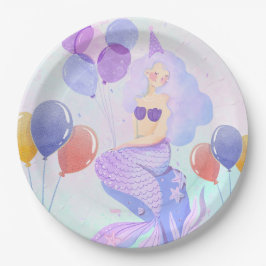 Plato De Papel Magical  Mermaid Birthday Invitation Card