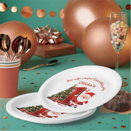 Plato De Papel Magical Santa Birthday Design for Kids
