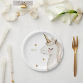 Plato De Papel Magical Unicorn Neutral Birthday Party