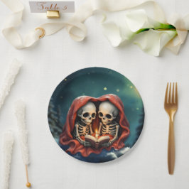 Plato De Papel Magical winter moments, two skeletons