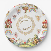 Plato de papel mágico de hadas lindas
