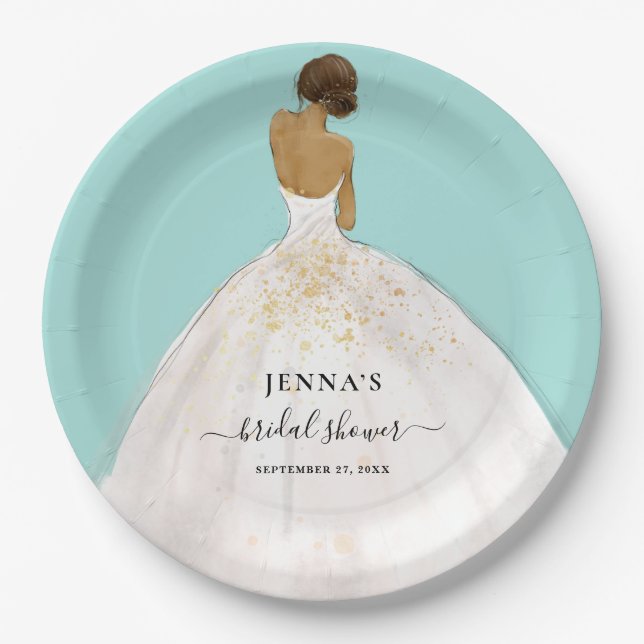 Plato De Papel Magnolia Bride Bridal Shower Placa de papel (Anverso)