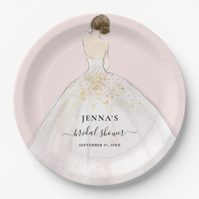 Plato De Papel Magnolia Bride Bridal Shower Placa de papel (Anverso)