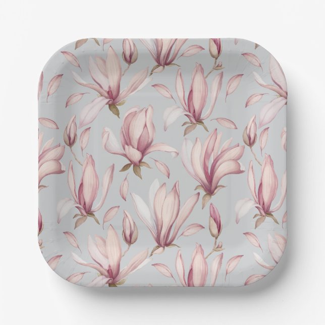 Plato De Papel Magnolia Elegante (Anverso)