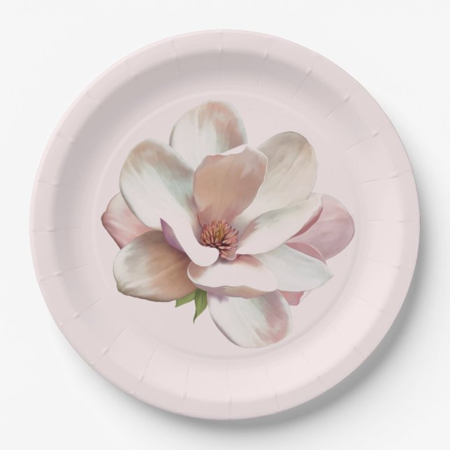 Plato De Papel Magnolia rosada del sur (Anverso)