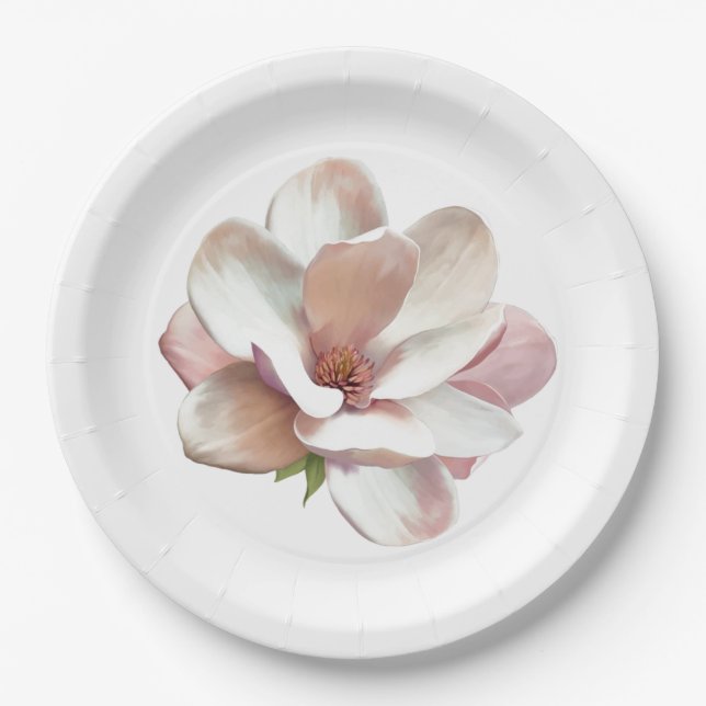 Plato De Papel Magnolia rosada del sur (Anverso)