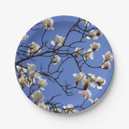 Plato De Papel Magnolias florecientes