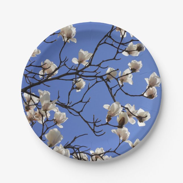 Plato De Papel Magnolias florecientes (Anverso)