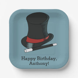 Plato De Papel Magos Gorra Magic Show Birday Party
