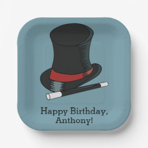 Plato De Papel Magos Gorra Magic Show Birday Party