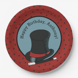 Plato De Papel Magos Gorra Magic Show Birday Party