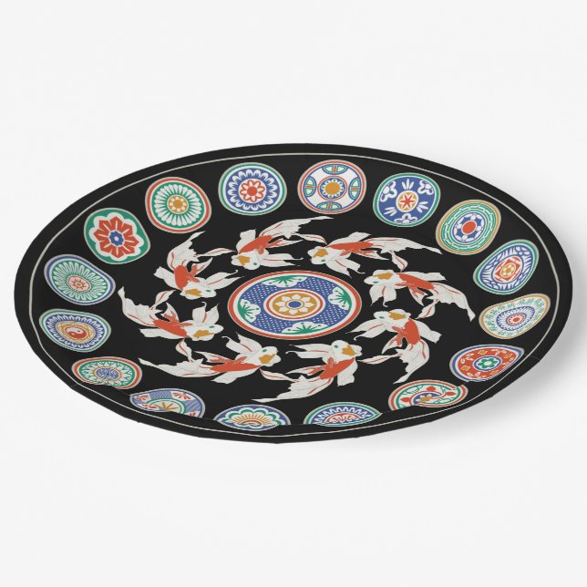 Plato De Papel Mah Jongg Koi (Angular)