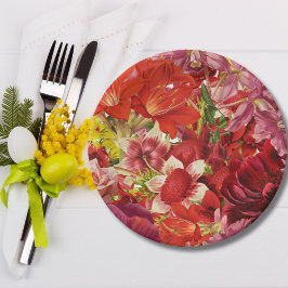 Plato De Papel Mahjong Fiesta Rich Bold Floral