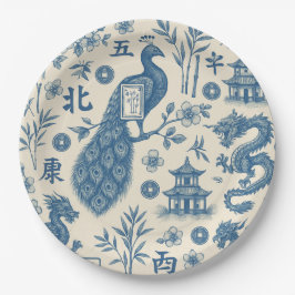 Plato De Papel Mahjong Toile Paper Plates