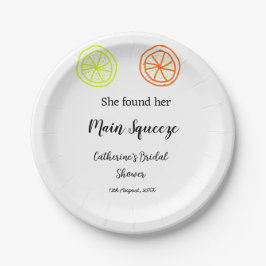 Plato De Papel Main Squeeze limón cítrico ducha de novia agregar