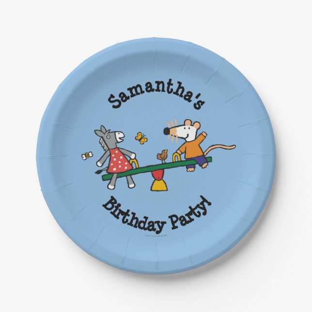 Plato De Papel Maisy y oscilación manchada en el patio (Anverso)