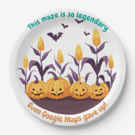 Plato De Papel Maíz Haunted Halloween