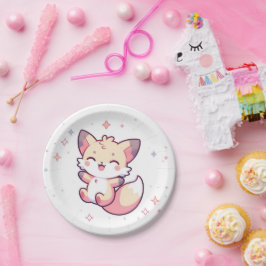Plato De Papel Majestic Fox Baby Shower