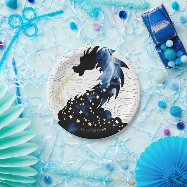 Plato De Papel Majestic Mithical Dragon Birthday (Fiesta)