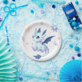 Plato De Papel Majestic Whimsical Dragon Baby Shower