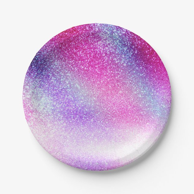 Plato De Papel Majestuoso Purpurina de la Galaxia de Nebulosa Púr (Anverso)